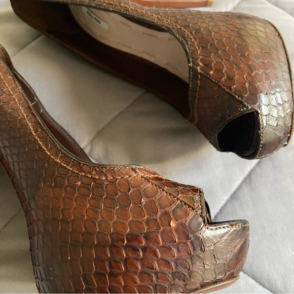 Miu Miu Python Peeptoe Platform Heels - Picture 8 of 14